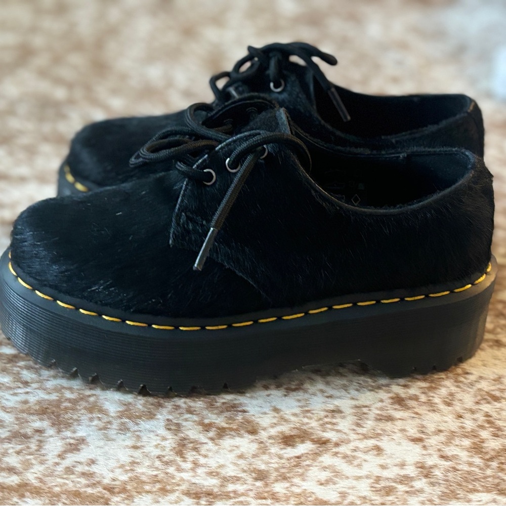 Platform Pony Hair Dr Marten Tie Ups